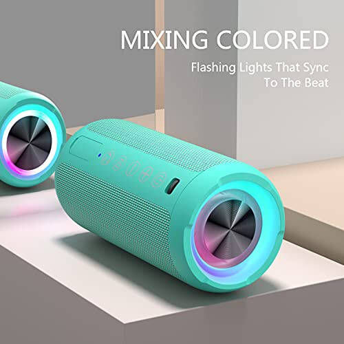 Ortizan Taşınabilir Bluetooth Hoparlörler, IPX7 Su Geçirmez Kablosuz Hoparlör 24W Yüksek Sesli Stereo Ses, Bluetooth 5.3 ile Açık Hava Hoparlörü, Derin Bas, RGB Işıklar, Çift Eşleştirme, Ev, Parti için 30 Saat Oynatma Süresi - 2