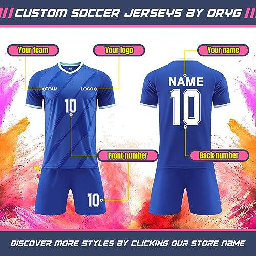 ORYG Custom Soccer Jerseys for Kids Boys Girls Personalized Men Women Soccer Team Uniforms with Name Number Logo Team Name - 3