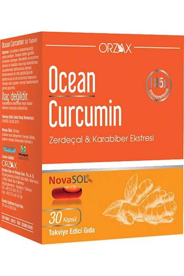 Orzax Curcumin Black Pepper Extract Dietary Supplement 30 Capsules - 1