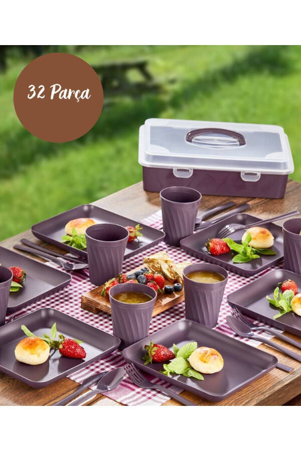 Osita Home Picnic Set 32 Pieces Burgundy - 4