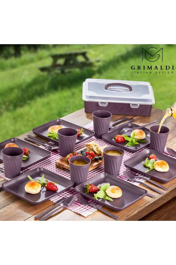 Osita Home Picnic Set 32 Pieces Burgundy - 6