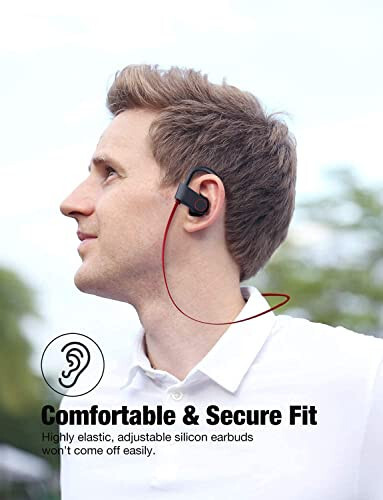 Otium Bluetooth Headphones, Wireless Earbuds IPX7 Waterproof Sports Earphones with Mic HD Stereo Sweatproof in-Ear Earbuds Gym Running Workout 15 Hour Battery Sound Isolation Headsets - 20