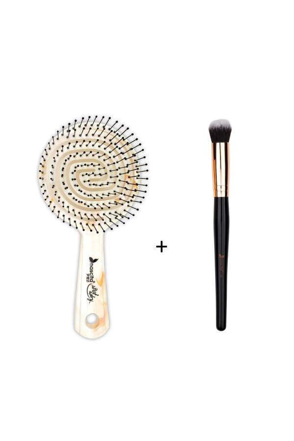 Oval Concealer Brush 136 Pro Three Dimensional Hair Brush 16 - 1