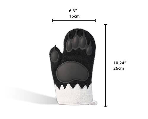 Oven Mitt Set - Panda Bear - Cute Oven Mitts Funny Cooking Pot Holders Gloves Made with a Premium Cotton Lining & Heat Resistant Silicone - Kitchen Mitts for Oven Baking, Grilling, BBQ - Pack of 2 - 5