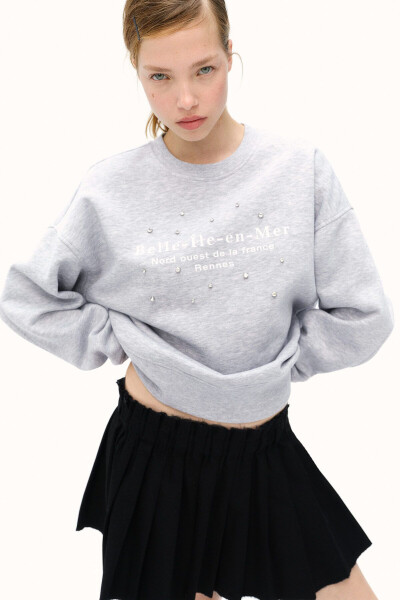 Oversize, detaylı sweatshirt - 1