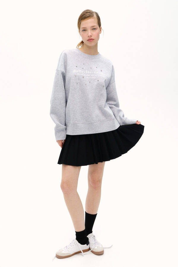 Oversize, detaylı sweatshirt - 2