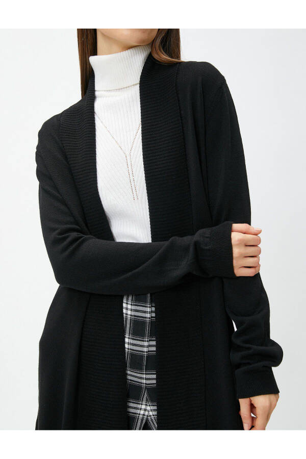 Oversize Knit Cardigan with Shawl Collar - 5