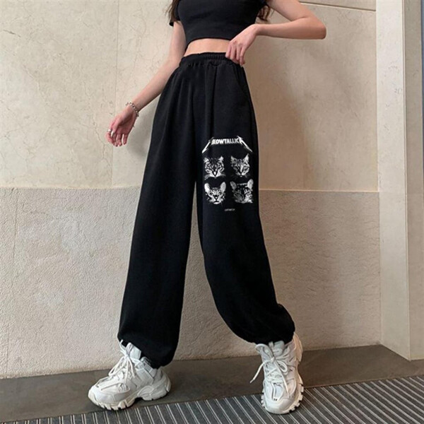 Oversize Unisex Black Sweatpants - 1