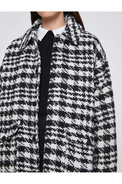 Oversize Wool Herringbone Peacoat Shirt Collar - 5