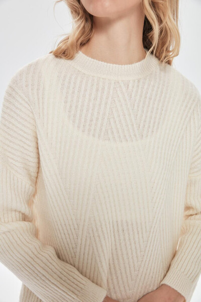 Oversized Crewneck Sweater Ecru - 3