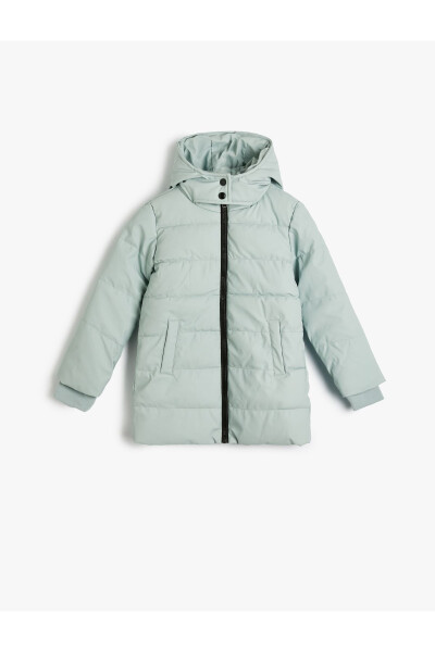 Oversized puffer jacket, zipper closure, elastic cuffs. - 5