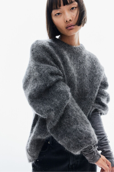 Oversized sweater with mohair blend - 1