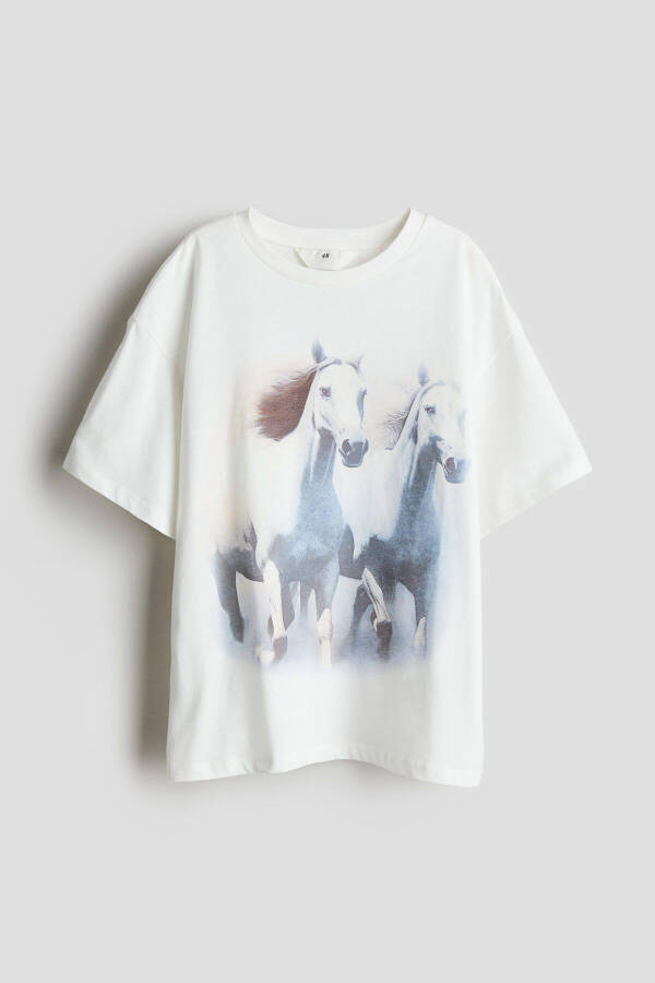 Oversized T-shirt with Print - 1