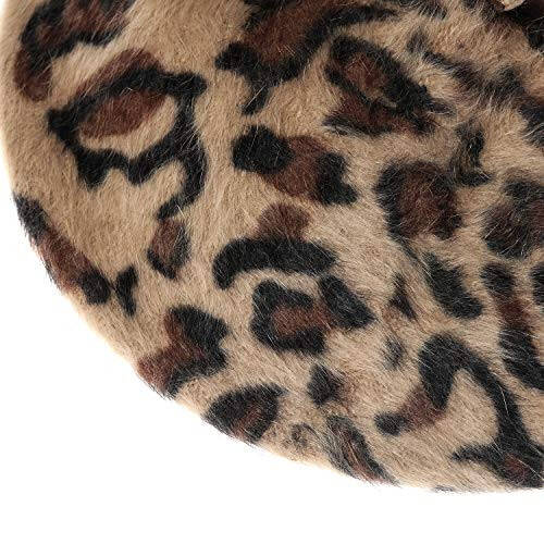 Ovida Ayollar uchun Leopard bosma Bere Shlyapa Yün Fransuz Bere Qopqoq Qish Issiq Beanie Shlyapa - 27