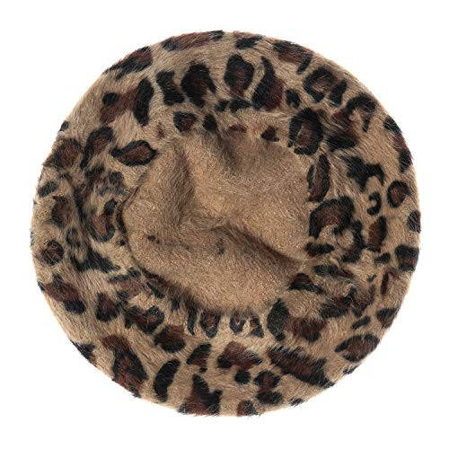 Ovida Ayollar uchun Leopard bosma Bere Shlyapa Yün Fransuz Bere Qopqoq Qish Issiq Beanie Shlyapa - 5