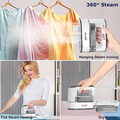 oYowAA Travel Steamer for Clothes, Mini Steam Iron, Handheld Portable Clothes Steamer Iron, 1300W 360° Steam clothing Steamer Iron, for Travel, Home and Office - 6