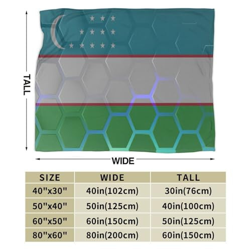 Özbekistan Bayrağı Atkı Battaniye 40