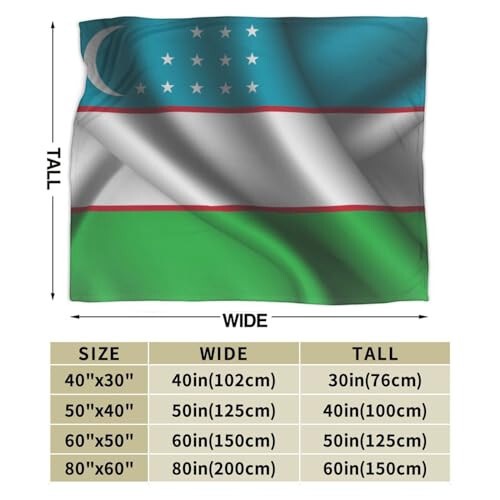 Özbekistan Bayrağı Desenli İpek Stil Yatak Battaniyesi Kanepe için 80