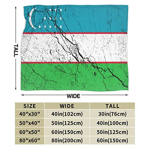 Özbekistan Bayrağı Dokulu Etkili Kanepe Yatak Koltuk Battaniyesi Süper Yumuşak Sıcak Rahat 50