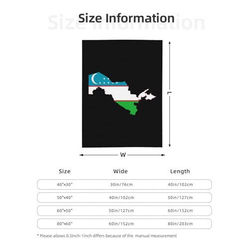 Özbekistan Bayrağı Haritası Atma Battaniyeleri 40