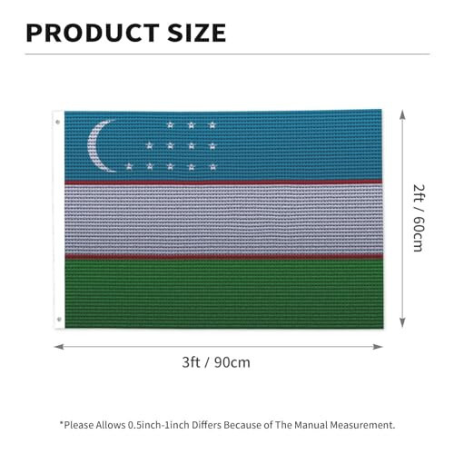 Özbekistan Bayrağı Örgü Efektli Bayraklar 2x3 Açık Hava Pankart Canlı Renkler Çift Taraflı Bayrak Polyester Bayraklar Dış Mekan Veranda Çim Dekor Bayraklar - 6