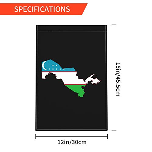 Özbekistan Bayraklı Bahçe Bayrakları Dış Mekan 12x18 İnç Çift Taraflı Hoş Geldiniz İlkbahar Yaz Bahçe Bayrağı Dayanıklı Veranda Çim Mevsimlik Dekor Bayrağı - 6