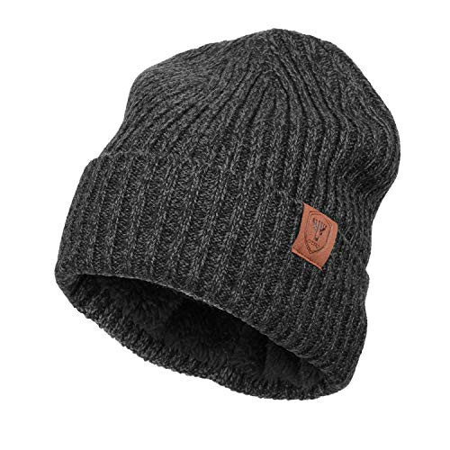 OZERO Knit Beanie қиш қалпоқ, Эркак ва аёллар учун термо калин Polar Fleece қор қалпоқ - 1