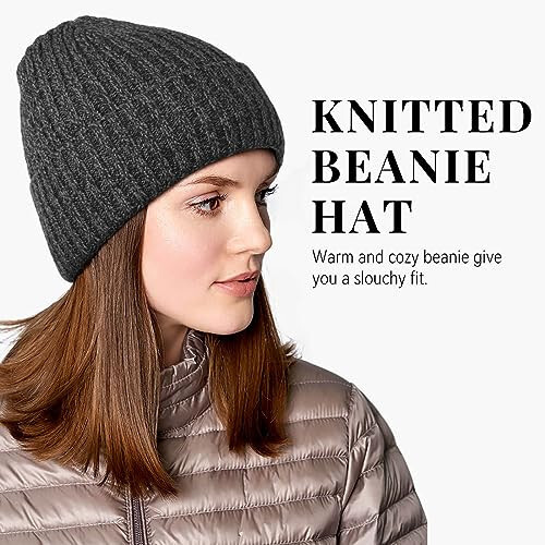 OZERO Knit Beanie қиш қалпоқ, Эркак ва аёллар учун термо калин Polar Fleece қор қалпоқ - 3