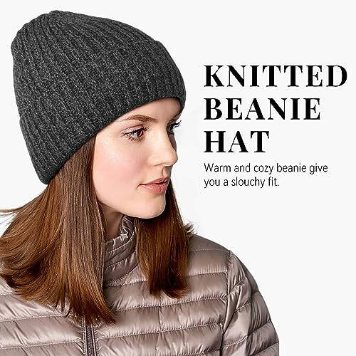 OZERO Knit Beanie қиш қалпоқ, Эркак ва аёллар учун термо калин Polar Fleece қор қалпоқ - 3