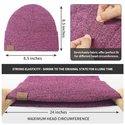 OZERO Winter Beanie Daily Hat - Thermal Polar Fleece Ski Stocking Skull Cap for Men and Women - 5