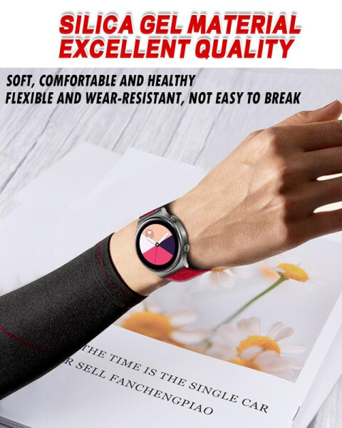 OZLNKPJL Replacement Silicone Fadeless Strap Compatible with Galaxy Watch 6/5/4/5 Pro/4 Classic/3 (41mm)/Active 2&1, 20mm Sports Smartwatch Wristband Bands For Women Men Girls - 4