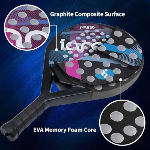 Padel Racket Carbon Fiber Surface with EVA Memory Flex Foam Core Lightweight Padel Racquet - 3