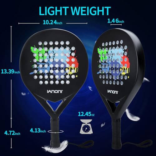 Padel Racket Carbon Fiber Surface with EVA Memory Flex Foam Core Lightweight Padel Racquet - 5