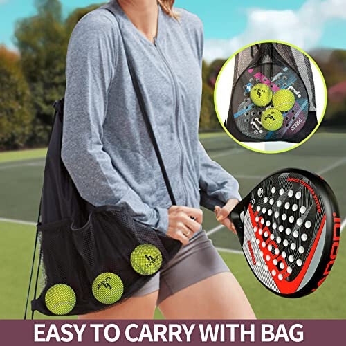 Padel Racket Carbon Fiber Surface with EVA Memory Flex Foam Core Lightweight Padel Racquet - 5