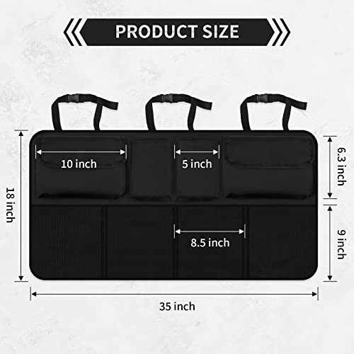 PAIVSUN Araba Bagaj Düzenleyici ve Depolama, Büyük Araba Koltuğu Düzenleyici, Arka Koltuk Asma Düzenleyici SUV, Kamyon, MPV, Araba İçi Aksesuarları Kargo Düzenli Saklama Çantası - 2