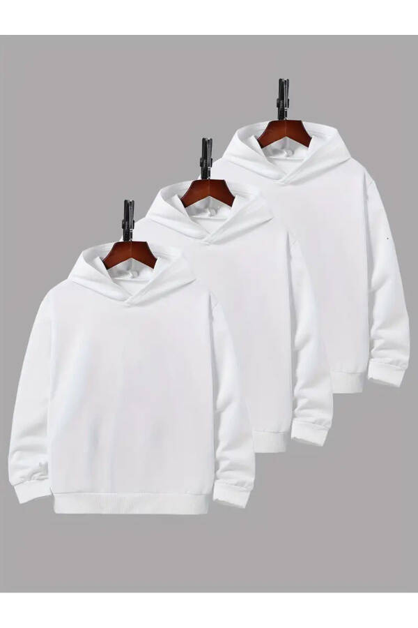 Paket Kız-Erkek Çocuk BASKISIZ Kapşonlu Sweatshirt ( YENİ ÜRÜN ) - 1