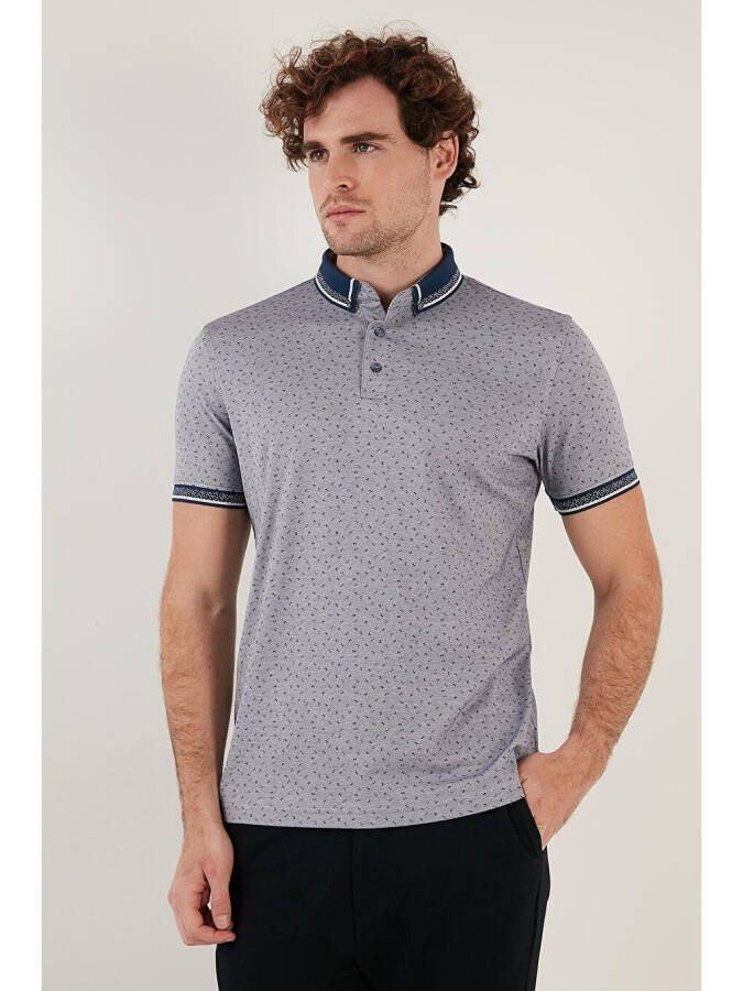 Pamuk Karışımlı Desenli Slim Fit Polo T Shirt 646B3200 - 3