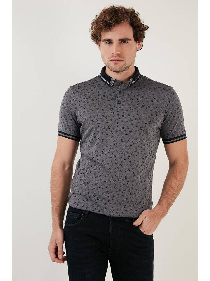 Pamuk Karışımlı Desenli Slim Fit Polo T Shirt 646B3280 - 1