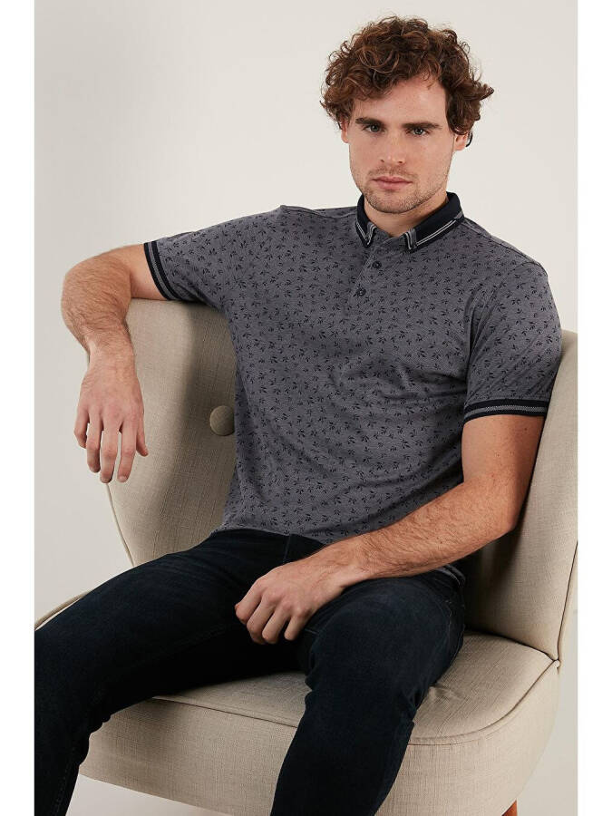 Pamuk Karışımlı Desenli Slim Fit Polo T Shirt 646B3280 - 3