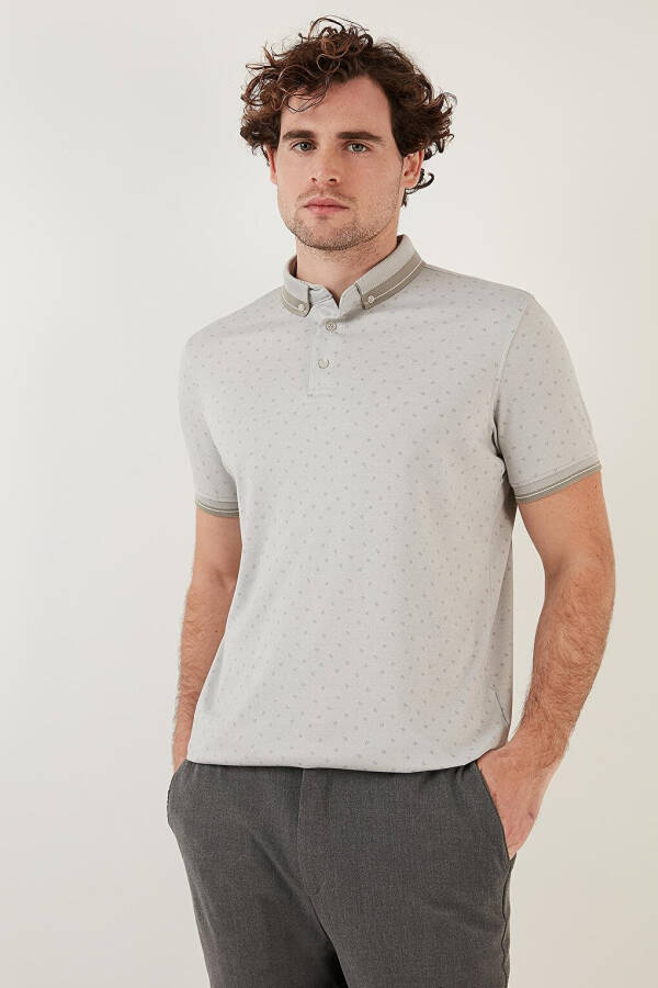 Pamuk Karışımlı Desenli Slim Fit Polo Tişört 646B3250 - 8