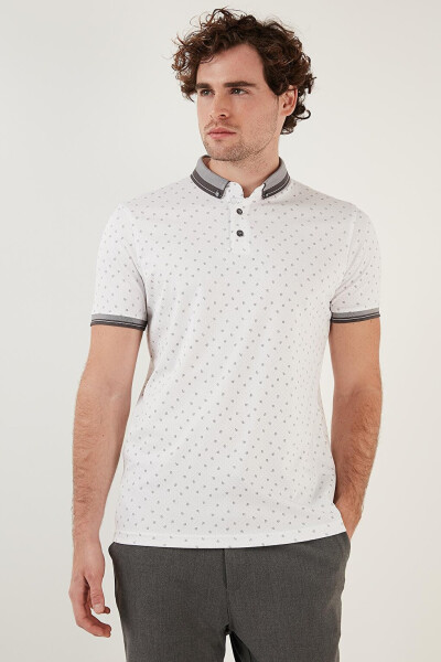 Pamuk Karışımlı Desenli Slim Fit Polo Tişört 646B3250 - 3