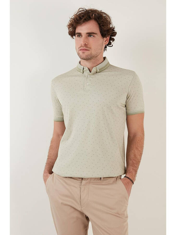 Pamuk Karışımlı Desenli Slim Fit Polo Tişört 646B3250 - 1