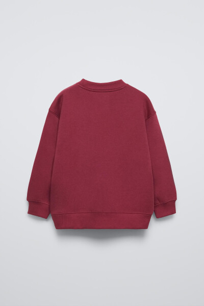 Pamuklu Basic Sweatshirt - Şarap rengi - 8