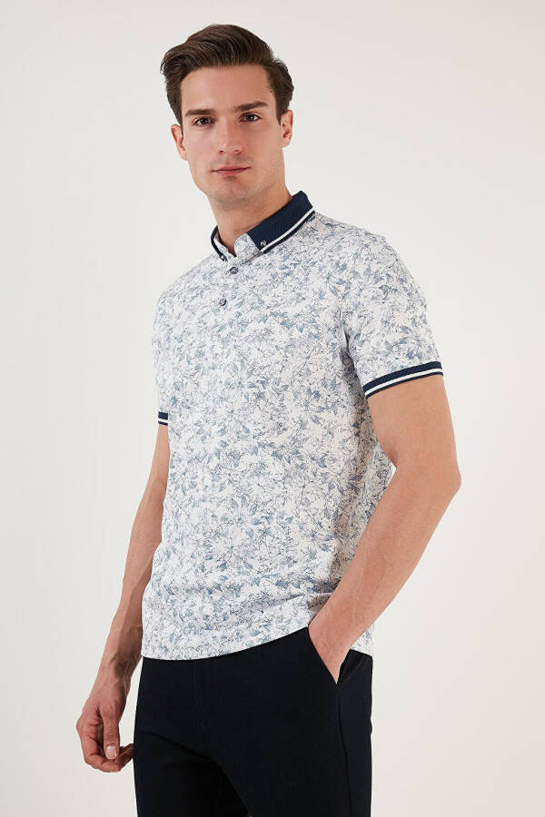 Pamuklu Slim Fit Düğmeli Polo T Shirt 646B3300 - 8