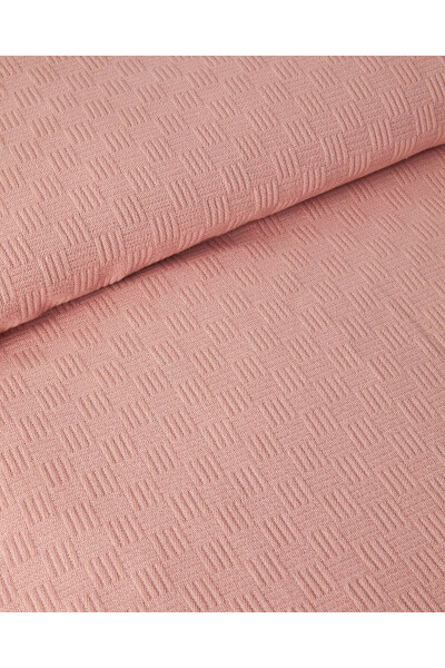 Pamuklu Tek Kişilik Pike 150x220 cm Pembe - 2