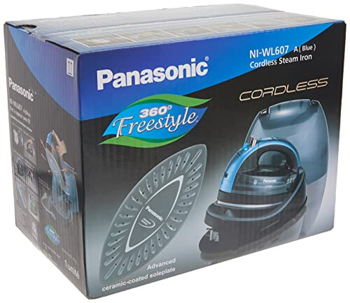 Panasonic 360º Freestyle Advanced Ceramic Cordless Iron NI-WL607 Blue - 6