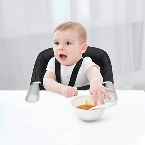 PandaEar Hook On High Chair | Baby Portable High Chair for Travel | Table High Chair Clip On Baby Eating Chair Booster Seat for Dining (Black) - 18