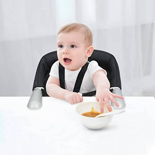 PandaEar Hook On High Chair | Baby Portable High Chair for Travel | Table High Chair Clip On Baby Eating Chair Booster Seat for Dining (Black) - 18