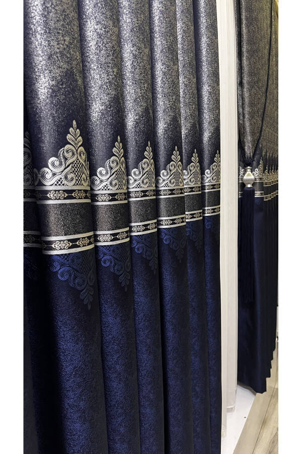 Panel Backdrop Curtain Navy Silver (Single Wing) - 10