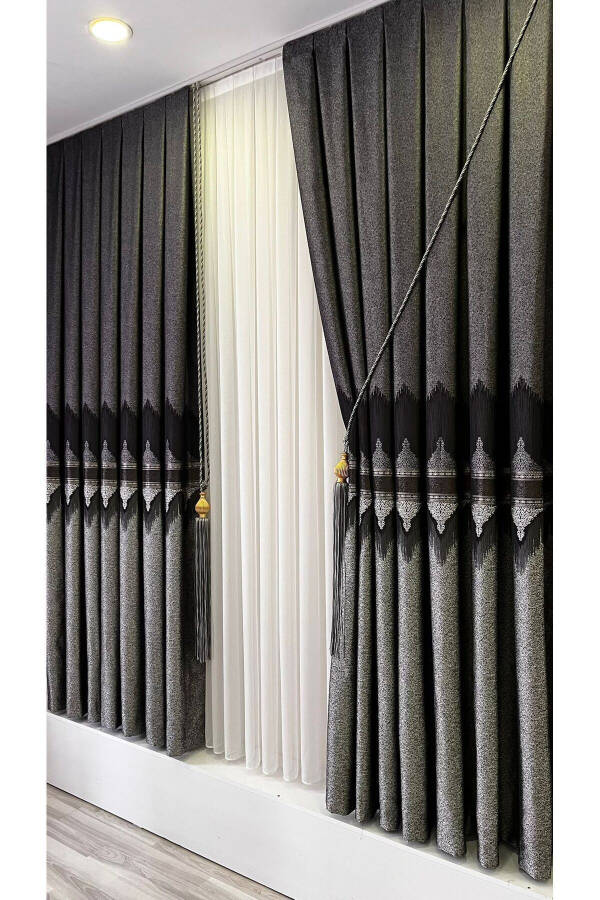 Panel Background Curtain Anthracite Grey (Single Wing) - 2